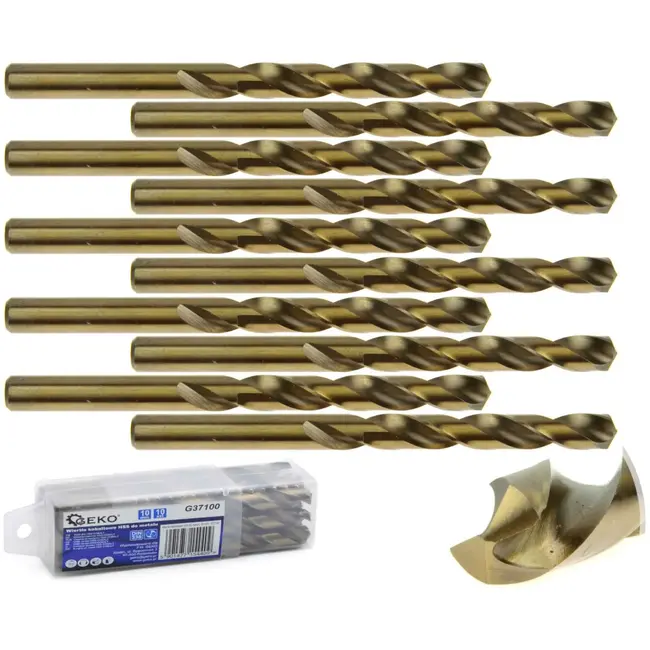 GEKO Metaalboor - HSS M35 - 10 mm - Cobalt legering - Hoge slijtvastheid - 10 stuks