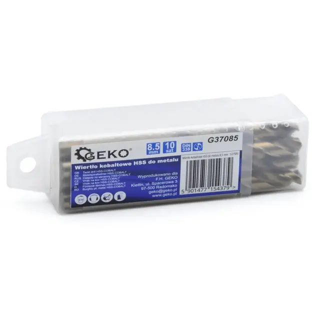 GEKO Metaalboor - HSS M35 - 5% Kobalt - 8,5 mm - Hoge Warmtebestendigheid - 10 stuks