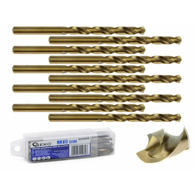 GEKO Metaalboor - HSS M35 - Cobalt 5% - 7 mm - Hoge thermische weerstand - 10 stuks