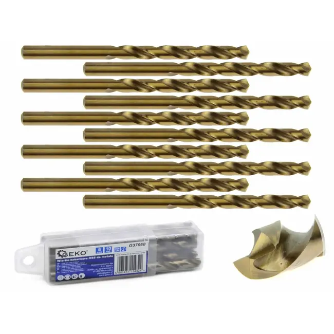 GEKO Metaalboor - HSS M35 Staal - 6 mm - Cobalt Versterkt - 10 stuks