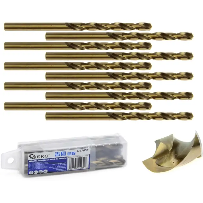 GEKO Metaalboor - HSS M35 - 5% kobalt - 5,5 mm - Hoge thermische weerstand - 10 stuks