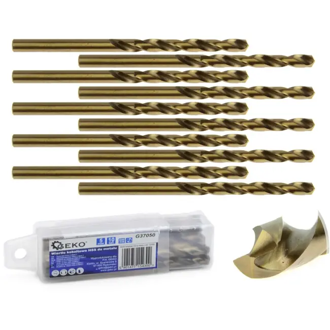 GEKO Metaalboor - HSS M35 Staal - 5% Kobalt - 5 mm - 10 stuks