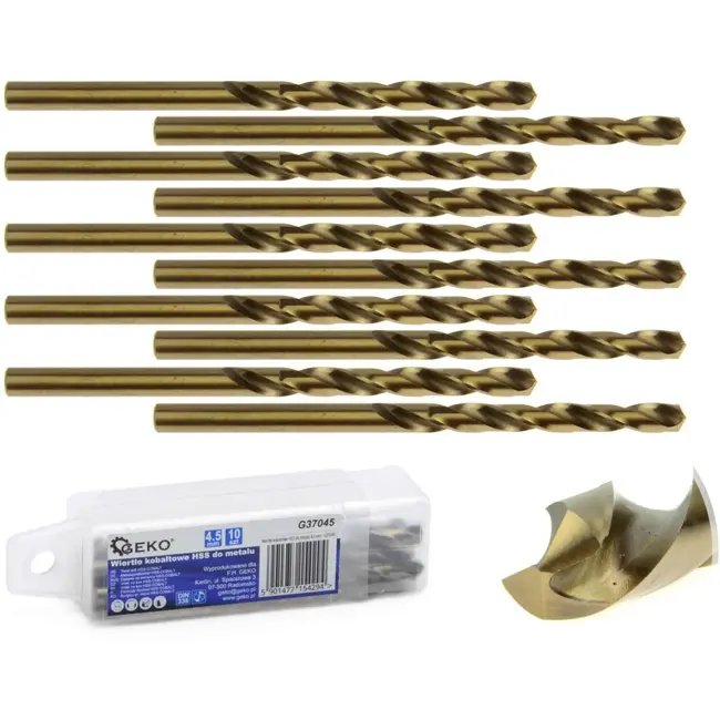 GEKO HSS metaalboor - Kobaltlegering - 4,5 mm - Hoge slijtvastheid - 10 stuks