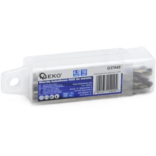 GEKO HSS metaalboor - Kobaltlegering - 4,5 mm - Hoge slijtvastheid - 10 stuks