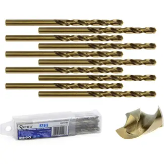 GEKO Metaalboor - HSS M35 - Cobaltlegering - 4 mm - Hoge thermische weerstand - 10 stuks