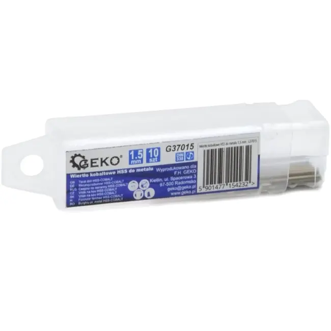 GEKO Metaalboor - HSS M35 - 5% Kobalt - 1,5 mm - Hoge Warmtebestendigheid - 10 stuks