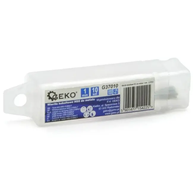 GEKO Metaalboor - HSS M35 - 5% Kobalt - 1 mm - Hoge Precisie - 10 stuks