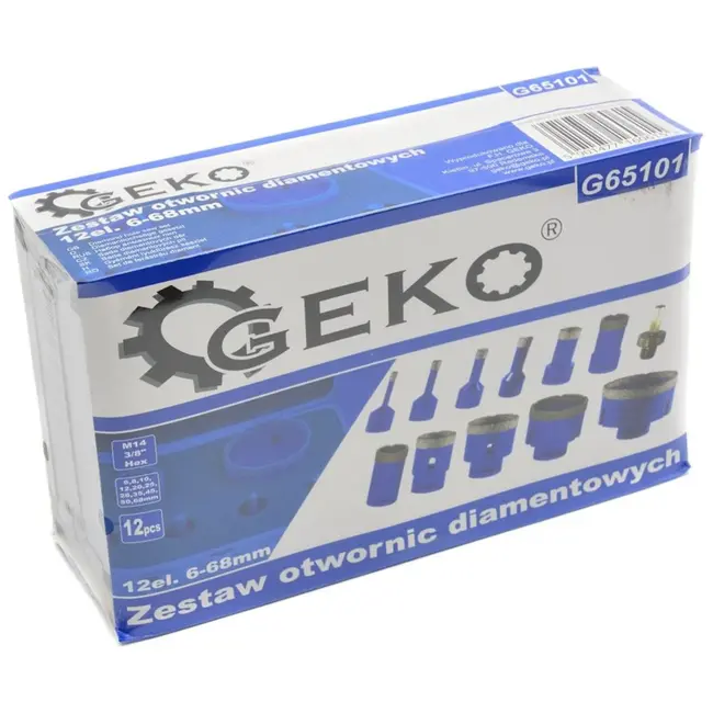GEKO Diamant gatenzaagset - 12-delig - 6-68 mm - Voor tegel en natuursteen