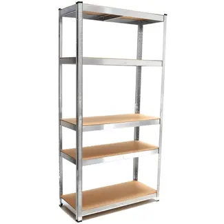 GEKO Galvaniseerde stellingkast - 175 kg draagkracht - Verstelbare planken - 180x90x40 cm