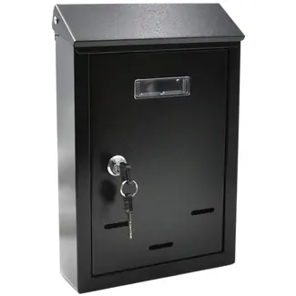 GEKO Stalen brievenbus - roestbestendig - met naamvenster - zwart - 300x215x65 mm