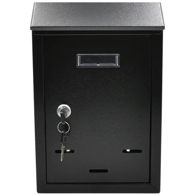 GEKO Stalen brievenbus - roestbestendig - met naamvenster - zwart - 300x215x65 mm