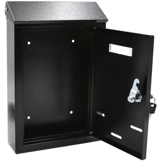 GEKO Stalen brievenbus - roestbestendig - met naamvenster - zwart - 300x215x65 mm