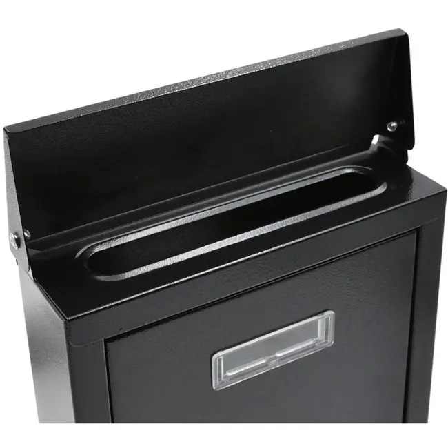 GEKO Stalen brievenbus - roestbestendig - met naamvenster - zwart - 300x215x65 mm