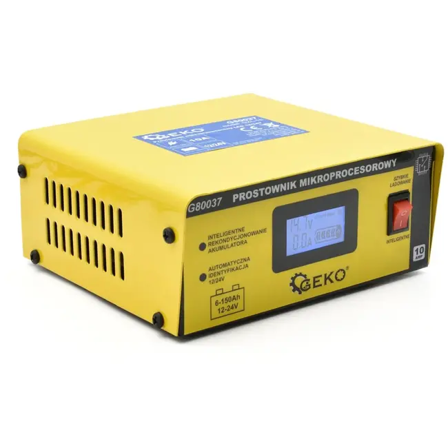 GEKO Acculader - Automatisch - LCD Display - 12/24V - 10A - Slim & Snel Laden