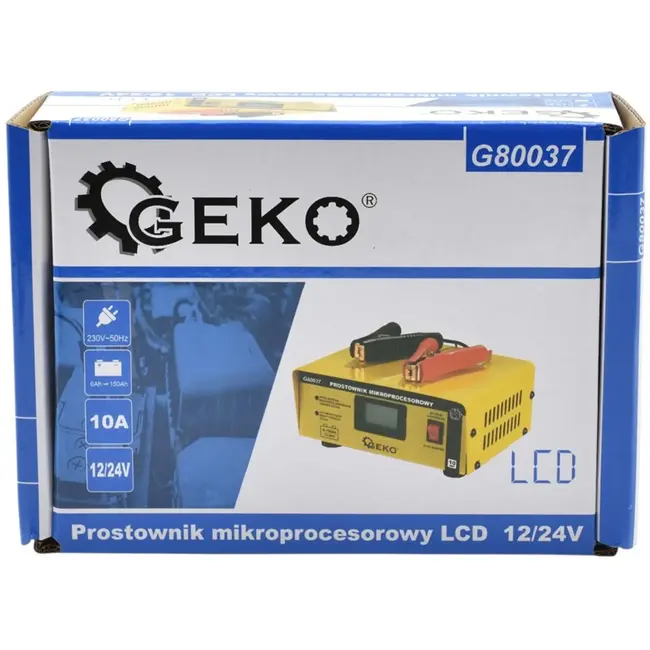 GEKO Acculader - Automatisch - LCD Display - 12/24V - 10A - Slim & Snel Laden