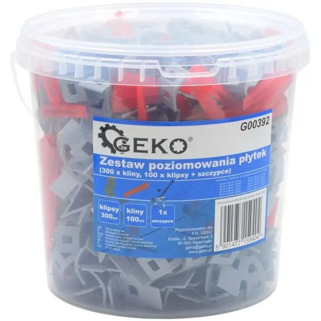 GEKO Tegel nivelleersysteem - Efficiënt en nauwkeurig - 300 clips, 100 wiggen, 1 tang - Geschikt voor 4-14 mm dikte