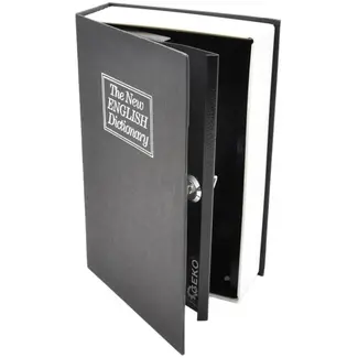 GEKO Boekvormige kluis - metalen opbergcase - 180x115x55 mm - met sleutel