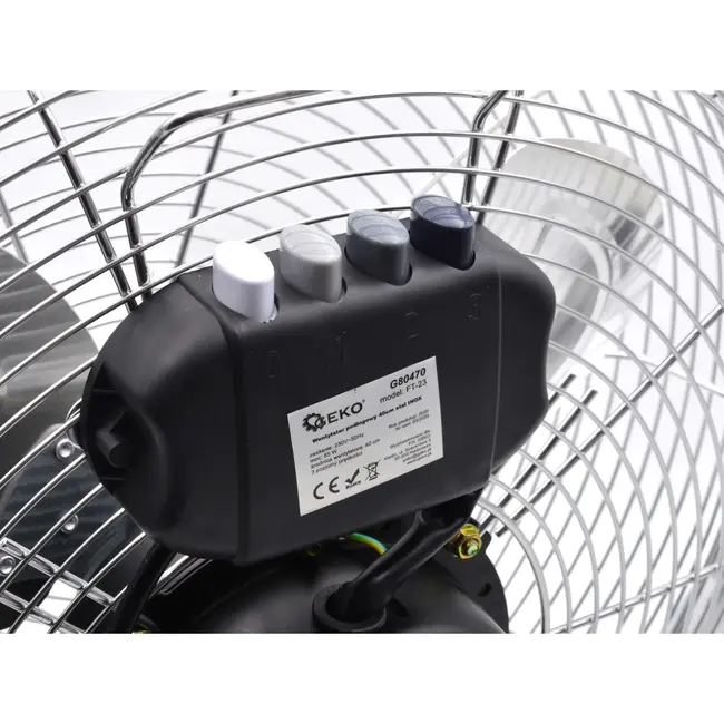 GEKO Vloerventilator - Hoge Snelheid - Verstelbare Kanteling - 40 cm - INOX