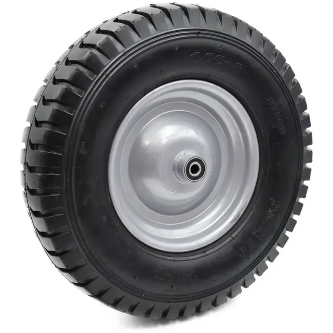 GEKO Rubberwiel voor kruiwagen - 180 kg draagkracht - 8-laags - 12 mm as - 405 mm diameter