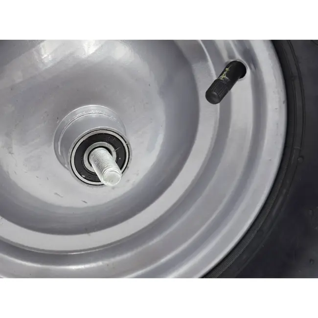 GEKO Rubberwiel voor kruiwagen - 180 kg draagkracht - 8-laags - 12 mm as - 405 mm diameter