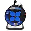 GEKO Elektrische kabelhaspel - 25m - IP44 - 4 stopcontacten - 3x1.5mm²