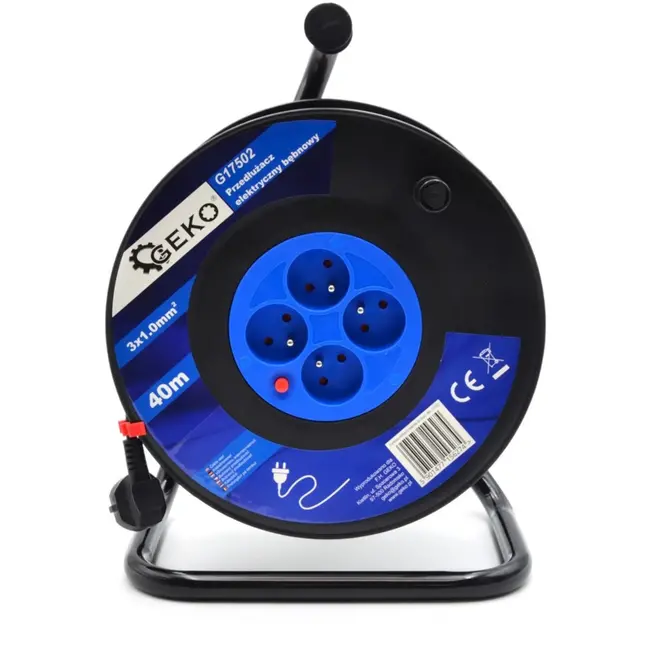 GEKO Elektrische kabelhaspel - 40m - 4 stopcontacten - 230V - 16A