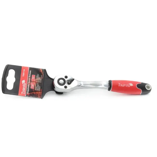 Tvardy Ratelsleutel - 72-tands mechanisme - Ergonomische greep - Quick release - 1/4" aansluiting