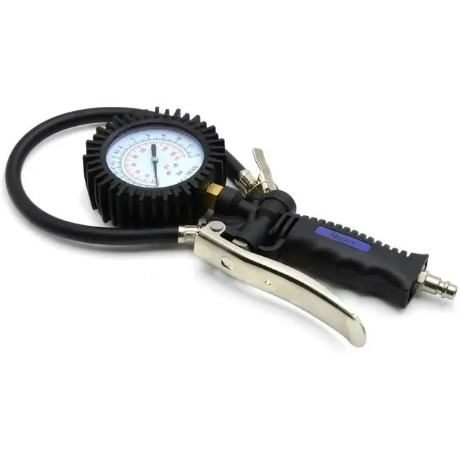 GEKO Tyre Inflator - Met Manometer - Flexibele Slang - Schokbestendige Bescherming - 12 bar