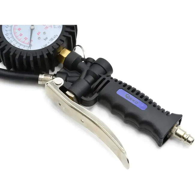 GEKO Tyre Inflator - Met Manometer - Flexibele Slang - Schokbestendige Bescherming - 12 bar