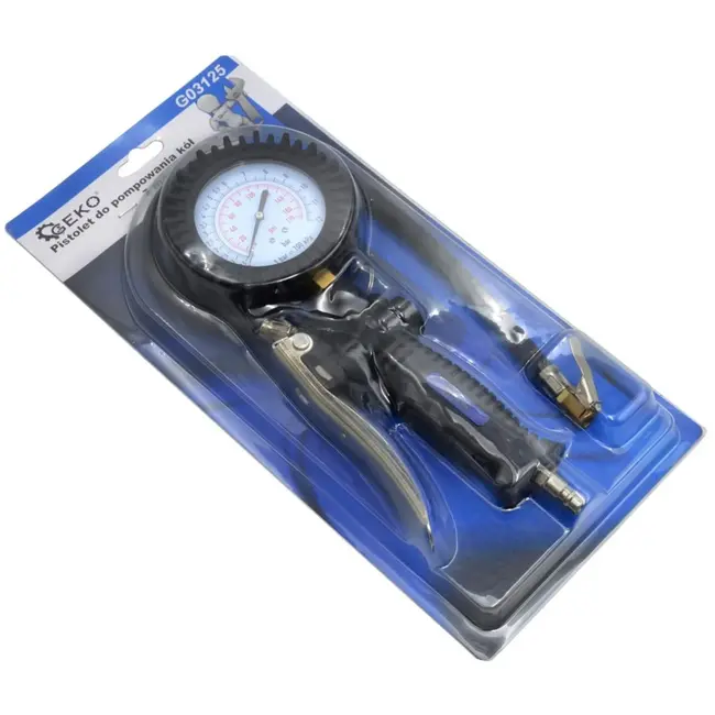 GEKO Tyre Inflator - Met Manometer - Flexibele Slang - Schokbestendige Bescherming - 12 bar