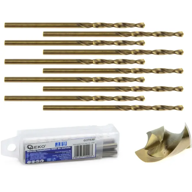 GEKO HSS metaalboor - 3 mm - Kobaltlegering - Hoge thermische weerstand - 10 stuks