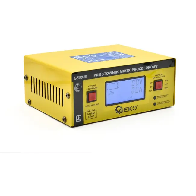 GEKO Acculader - LCD Display - 6/12/24V - Automatisch - Snelladen - 10A