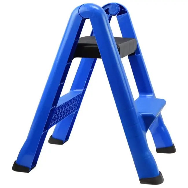 GEKO Twee-treden opstapkruk - inklapbaar - lichtgewicht kunststof - draagkracht 150kg - 60cm