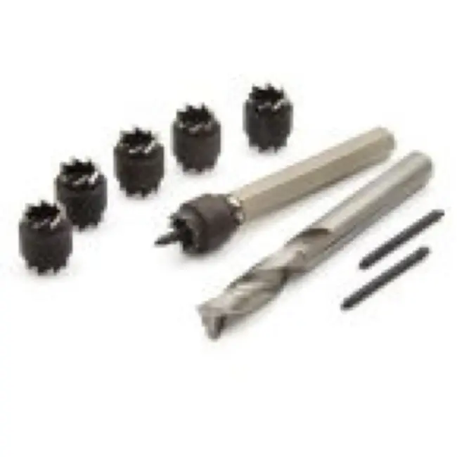 GEKO Spotlasboor- en snijset - precisieboren - dubbelzijdige snijkronen - metaalopslag - M8-M10