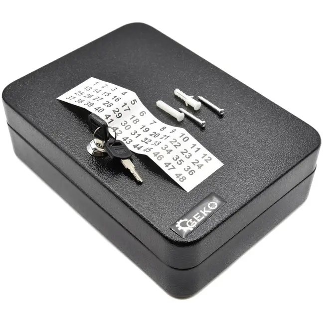 GEKO Metalen sleutelkast - 48 haken - Inclusief montagemateriaal - 250x180x75 mm