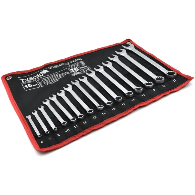 Tvardy 15-delige steeksleutelset - 6-27 mm - CRV staal - satijn afwerking - koud gesmeed