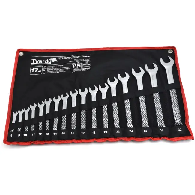 Tvardy 17-delige steeksleutelset - CRV staal - 8-32 mm - satijn afwerking - koud gesmeed