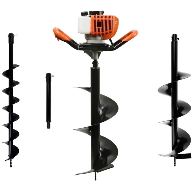 GEKO Aardboor set - Benzine aangedreven - 10/20/30 cm boren - 50 cm verlengstuk