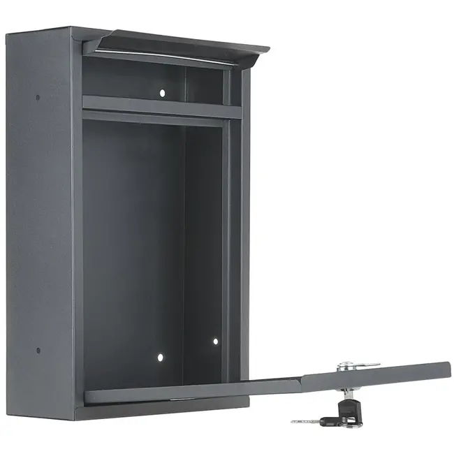 GEKO Stijlvolle zwarte brievenbus - roestbestendig staal - 320x240x80mm