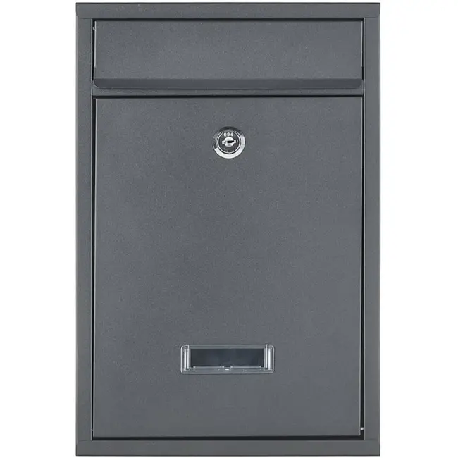 GEKO Stijlvolle zwarte brievenbus - roestbestendig staal - 320x240x80mm