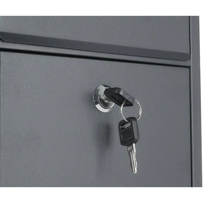 GEKO Stijlvolle zwarte brievenbus - roestbestendig staal - 320x240x80mm