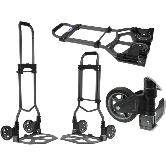 GEKO Opvouwbare stalen handtrolley - 80 kg draagvermogen - Compact en lichtgewicht ontwerp