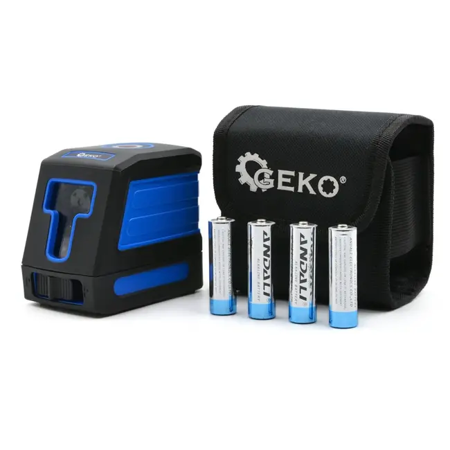 GEKO Zelfnivellerende kruislijnlaser - Diagonale projectie - Inclusief batterijen en hoes