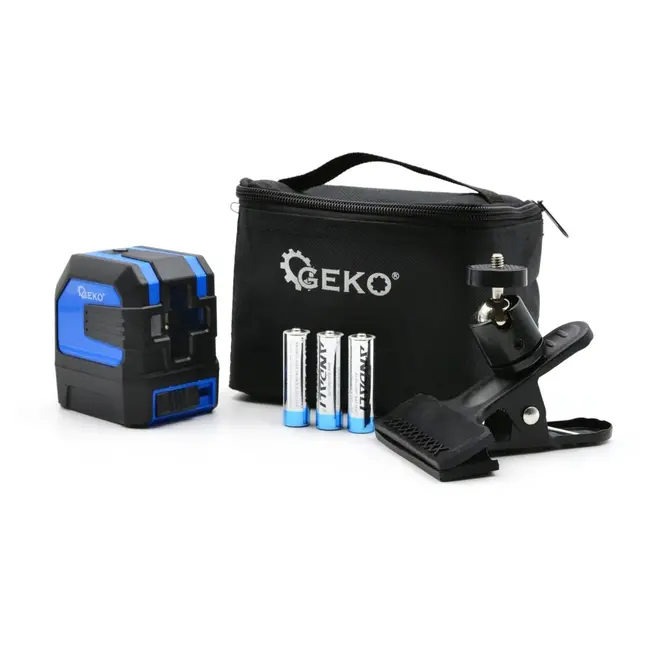 GEKO Kruislijnlaser - Zelfnivellerend - Diagonale Projectie - Vergrendelfunctie - 15-20 m Bereik