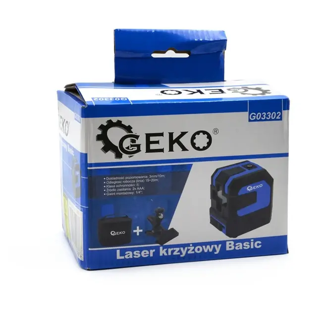 GEKO Kruislijnlaser - Zelfnivellerend - Diagonale Projectie - Vergrendelfunctie - 15-20 m Bereik