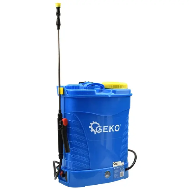 GEKO Elektrische rugspuit - 16L - blauw - dubbele filters - telescopische lans