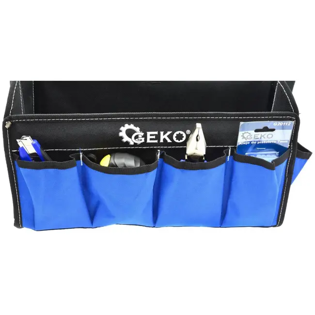 GEKO Opvouwbare gereedschapstas - buisvormige handgreep - polyester 600D - veel opbergruimte