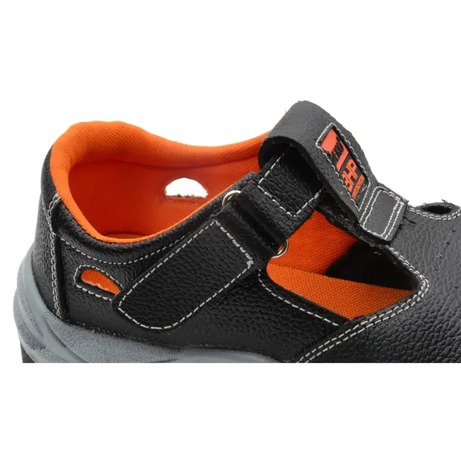 GEKO Zwarte werksandalen - ademend leer - antislip - maat 40