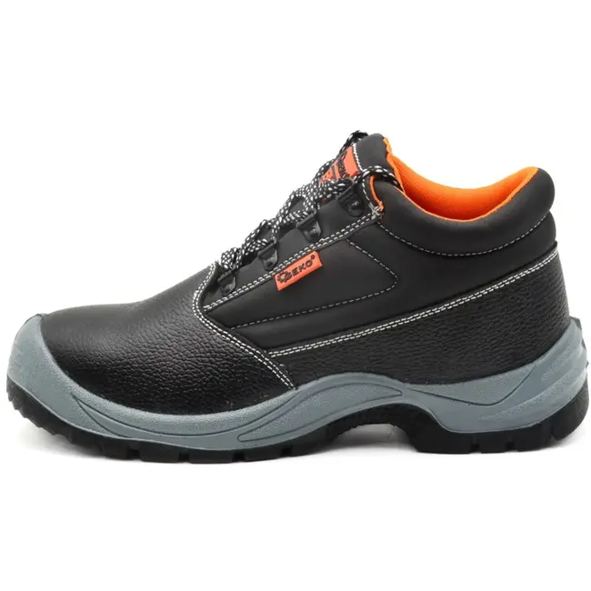 GEKO Hoge veiligheidsschoenen - S1P - Antislip & Antistatisch - Maat 39 - Zwart leer