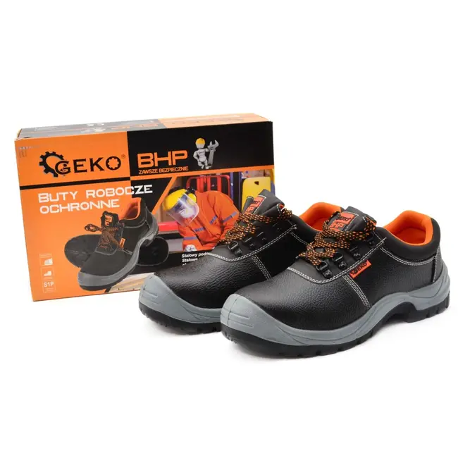 GEKO Veiligheidsschoenen - S1P - Antislip - Staalneus - Maat 43 - Zwart